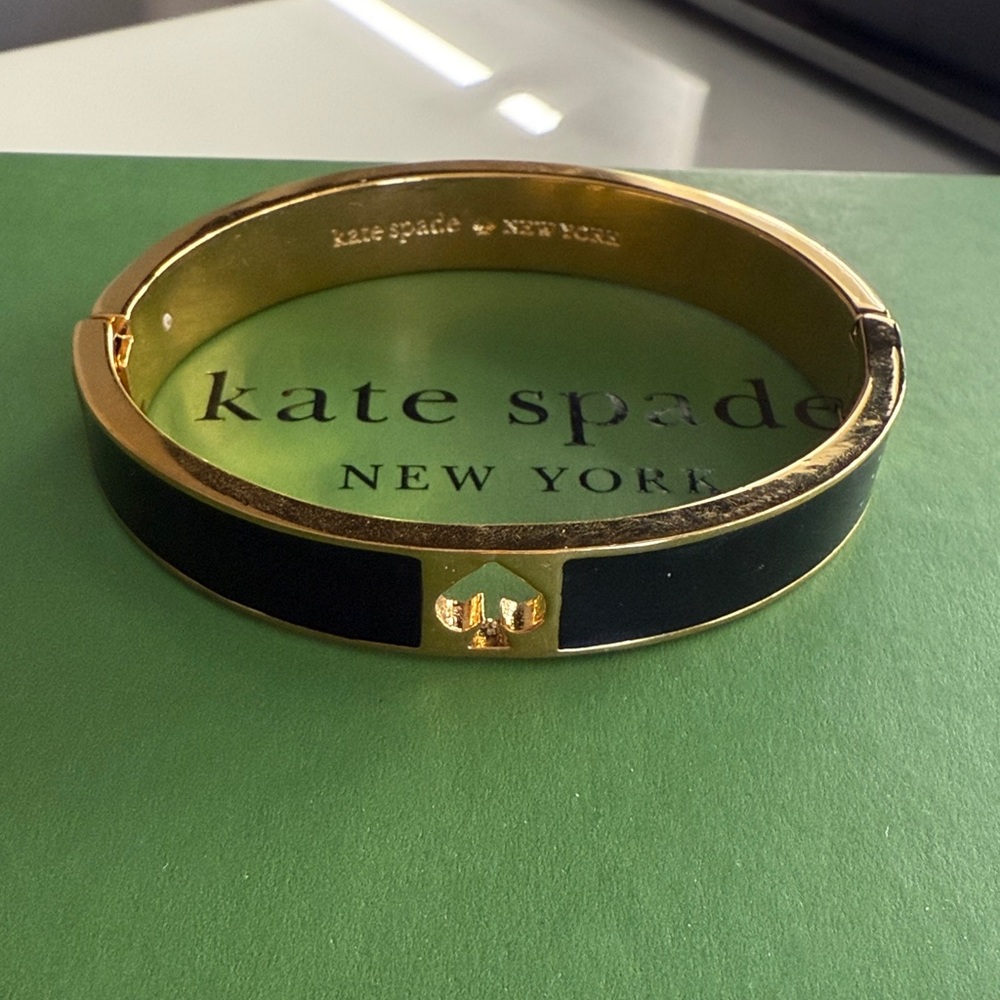 Kate Spade Black and Gold Hinged Bracelet